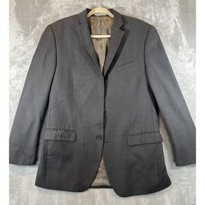 Joseph Abboud Suit Jacket Gray Wool Blazer Mens Size 40L Classic *missing button